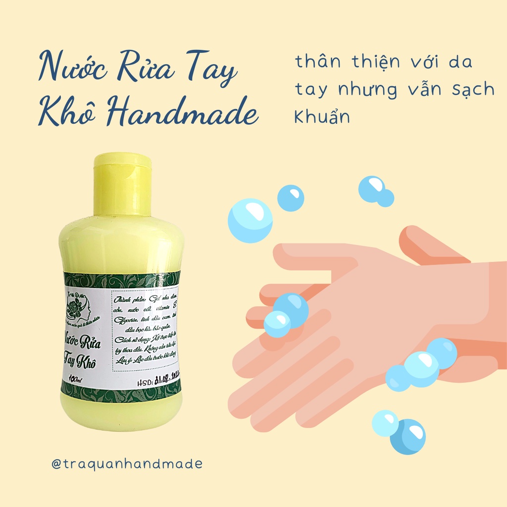 Nước Rửa Tay Khô Dạng Gel Có Khả Năng Kháng Khuẩn Làm Sạch Vượt Trội Dưỡng Ẩm Không Gây Khô Da Tay Trà Quán 100ml