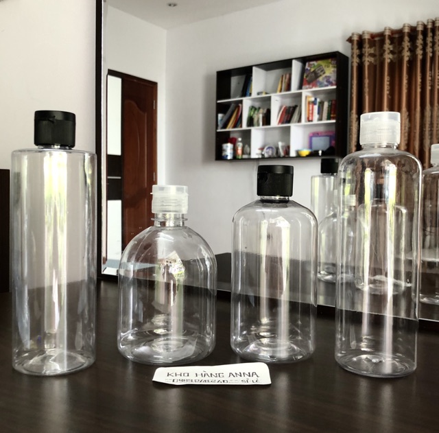 10 CHAI NHỰA 500ML TRONG SUỐT - 10 CHAI NHỰA NẮP BẬT THÂN 500ML - 10 CHAI NHỰA TRONG SUỐT NẮP BẬT NHỎ GIỌT 500ML