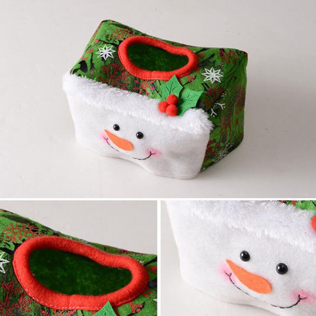 Hộp Đựng Khăn Giấy Bằng Vải Chống Mòn In Họa Tiết Ông Già Noel Giáng Sinh Trang Trí Nhà Cửa