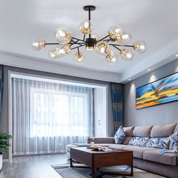Đèn chùm MONSKY KONSE hiện đại 18 bóng trang trí nội thất cao cấp [ẢNH THẬT 100%].