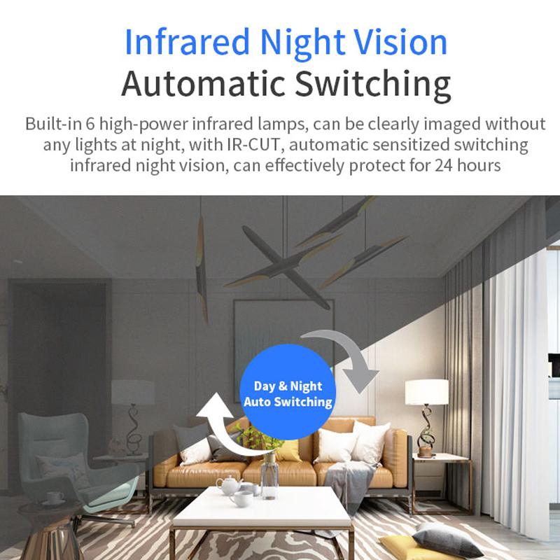 Camera giám sát CCTV PTZ IP EVKVO Xiaomi Xiaovv 3MP HD xoay Ai nhân tạo với đèn hồng ngoại ban đêm theo dõi em bé/nhà ở