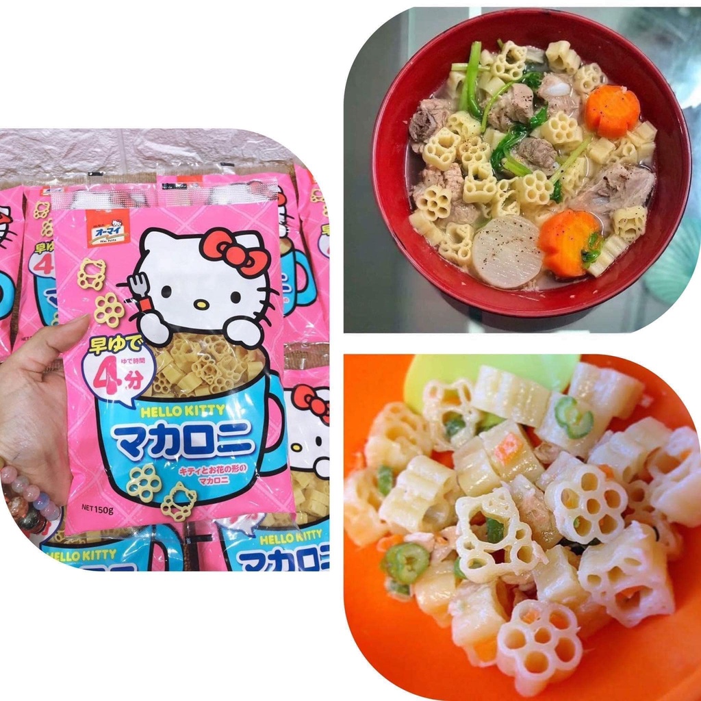 Mì Nui Tách Muối Hello Kitty Nhật Bản 150G Được Làm Từ Lúa Mì Nguyên Cám Cho Bé Ăn Dặm Từ 9 Tháng Tuổi Thơm Ngon Bổ