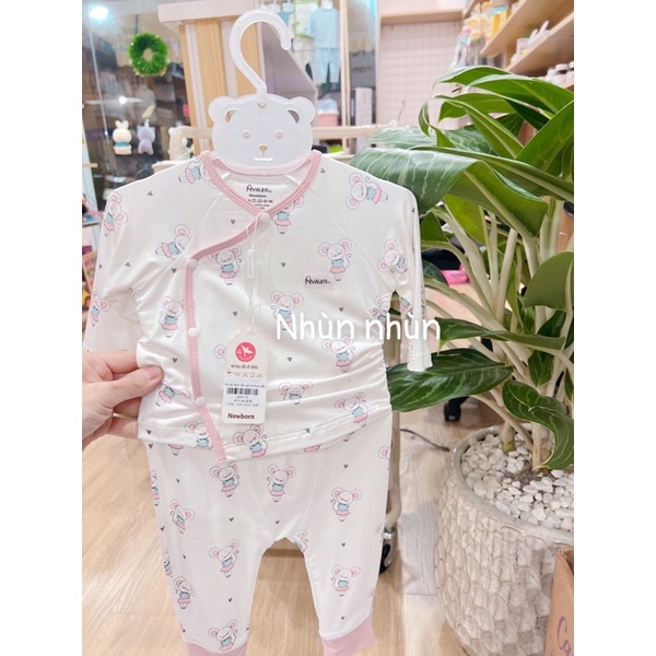 (Avaler/Phủ Lý)Bộ cotton/sợi tre sơ sinh Avaler size Newborn/3-6m/6-9m