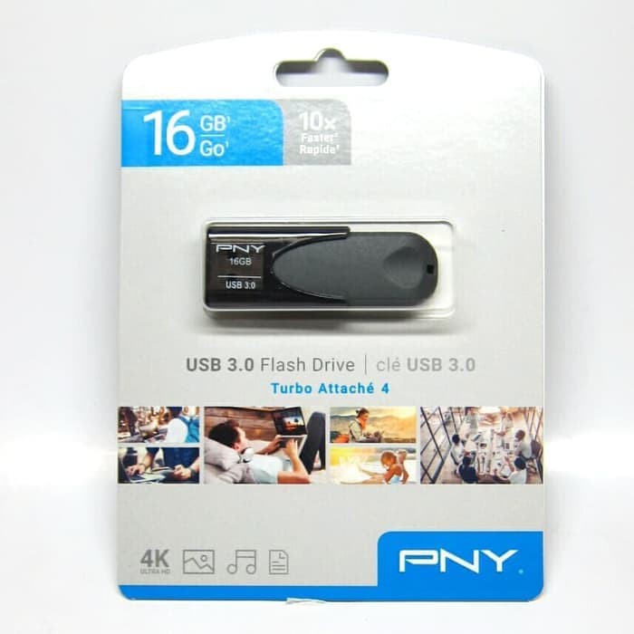 Flashdisk Pny Attache 4-16gb Flashdisk Nhanh Chóng Màu Đen / Xám