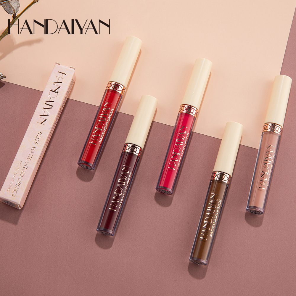 HANDAIYAN Lipstick Gloss Nude Lip Gloss Lip Matte Makeup Velvet Lipgloss Natural Lips Gloss | BigBuy360 - bigbuy360.vn