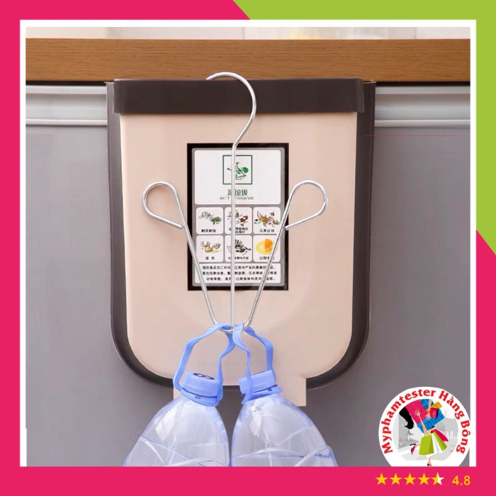 Thùng rác gập gọn cài cánh cửa hoặc đặt trên mặt sàn