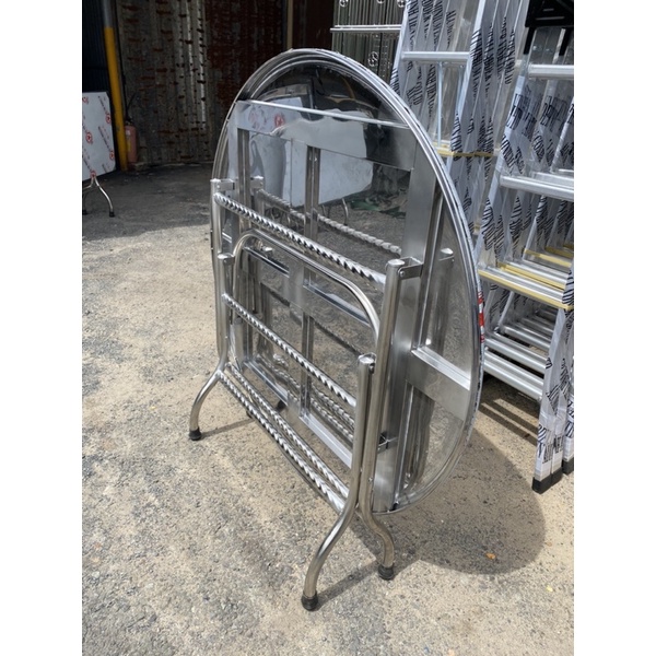 Bàn inox tròn 1m2 cao 75cm 12 người ngồi inox 100% giá tại xưởng sản xuất siêu bền