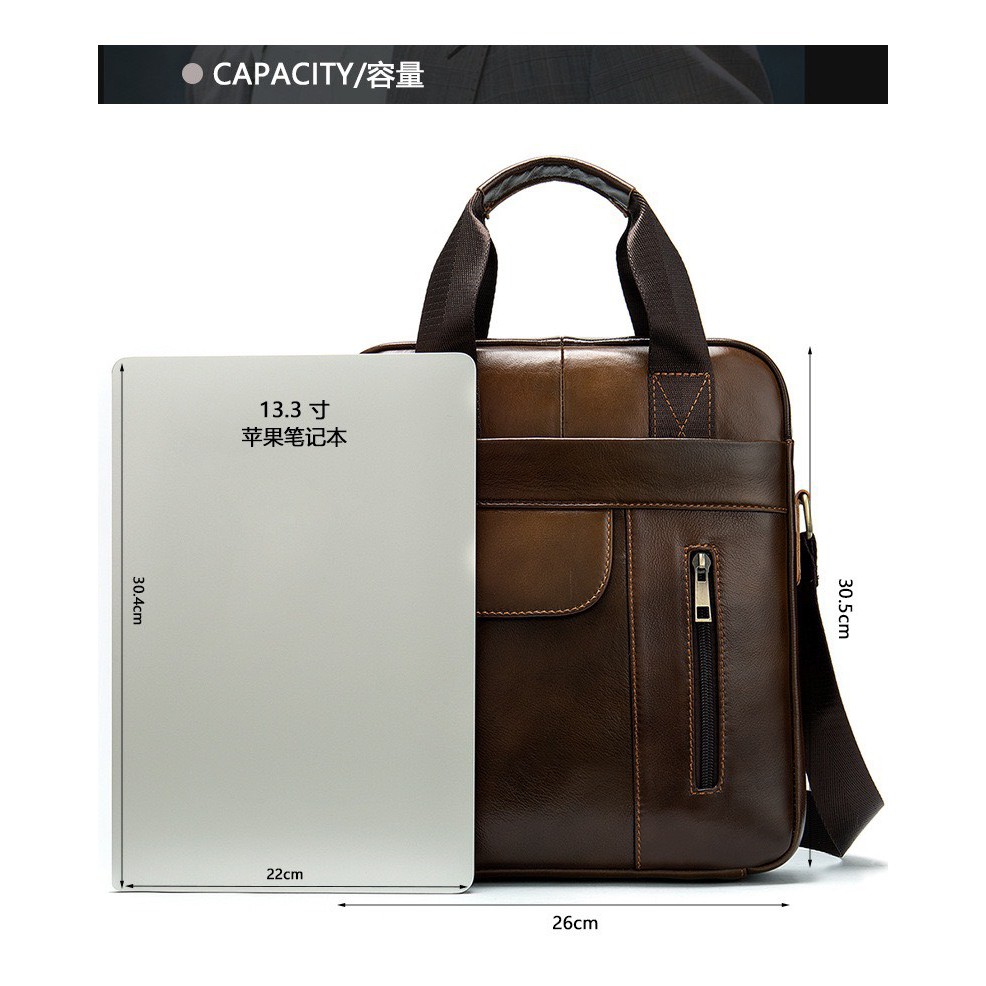 Túi đeo chéo nam da bò 100% cao cấp T29 túi đựng ipad 30.5x26x6cm (Nâu)_EVA.STORE | BigBuy360 - bigbuy360.vn
