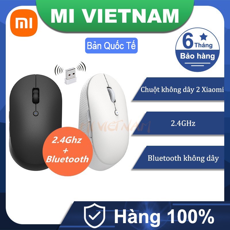Chuột không dây Xiaomi Silent Edition 93Gr Chuột Xiaomi Mi Dual Mode Wireless Mouse Silent Edition Bản Quốc Tế
