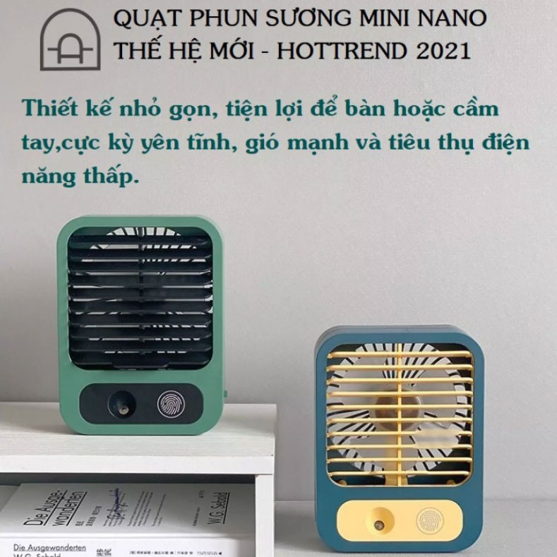 Quạt Phun Sương Mini Để Bàn  Bảo Hành 12 Tháng  Quạt Sạc USB Hoạt Động Mạnh Mẽ Bền Bỉ Ổn Định Không Có Tiếng Ồn