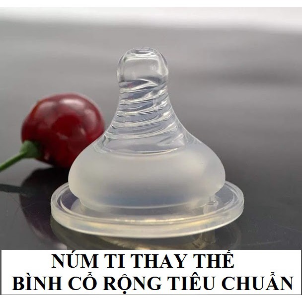 Núm ti cổ rộng silicon thay thế bình sữa Cổ rộng Pigeon, Toom, Lansioh, Cmbear, GB