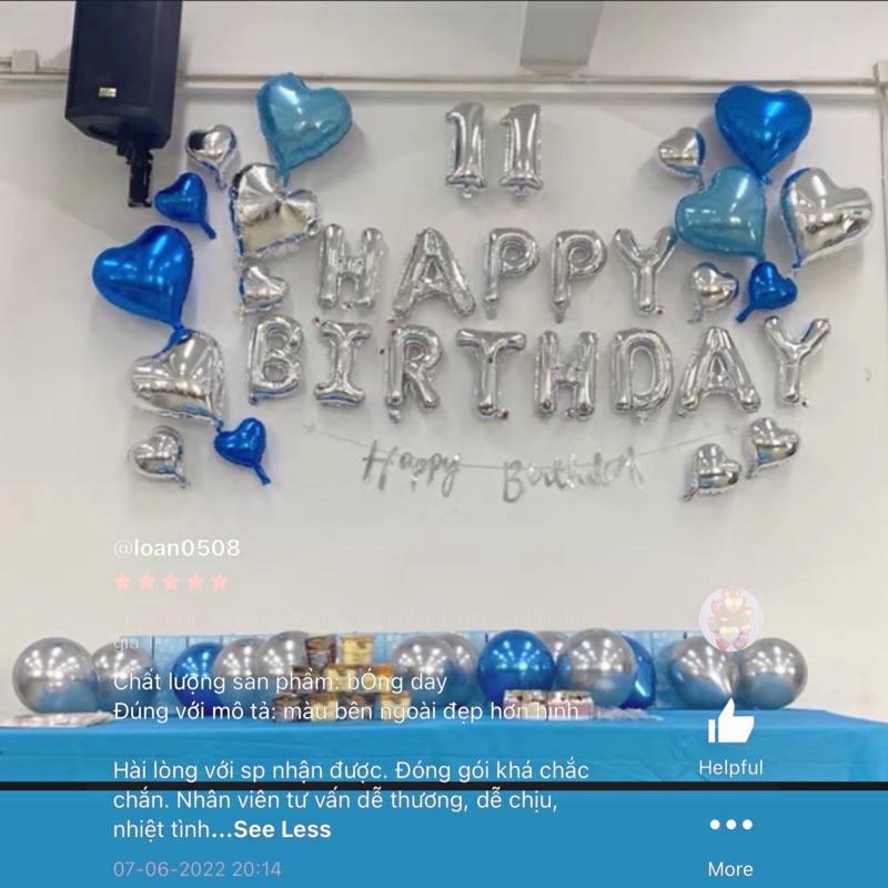 Set bóng sinh nhật dễ trang trí đầy đủ phụ kiện