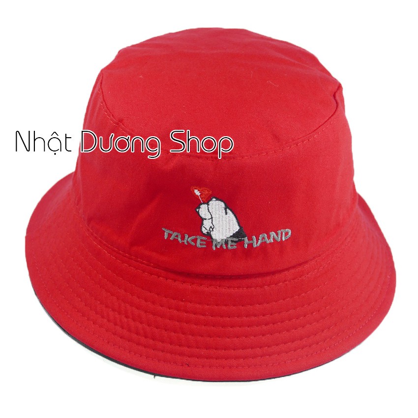 Nón tai bèo Take My Hand bắn trái tim đội được 2 mặt - chất liệu Cotton cao cấp thoáng mát và hợp với tuổi teen
