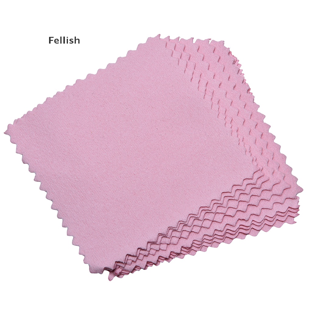 Set 10 khăn lau đánh bóng trang sức màu vàng và bạc 436VN