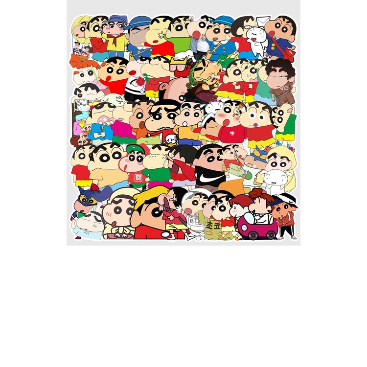 Combo 30 Sticker Chống Nước Decal Dán Điện Thoại Laptop Mũ Bảo Hiểm Vali Guitar Bình Nước [Shin Cậu Bé Bút Chì]