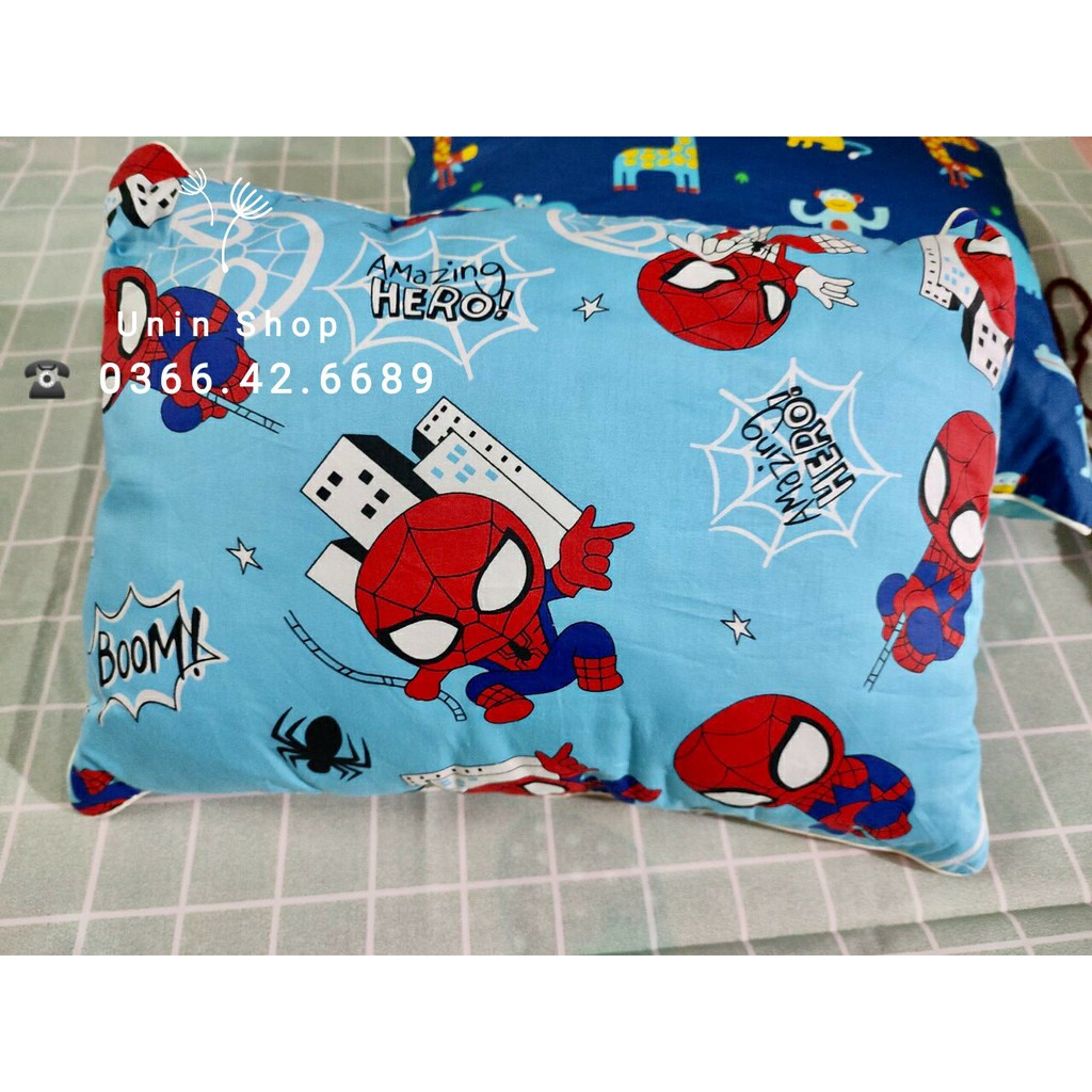 (Loại nhỡ) Gối đầu, vỏ gối nằm cotton cho bé nhiều bông, nhiều mẫu đẹp Pony, ô tô, siêu nhân, gấu bắc cực - Hàng cao cấp