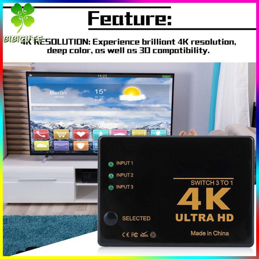 [Fast delivery]3x1 Rectangle 4k X 2k 3D HDMI-compatible Switcher Hub Port Switches HD1080p