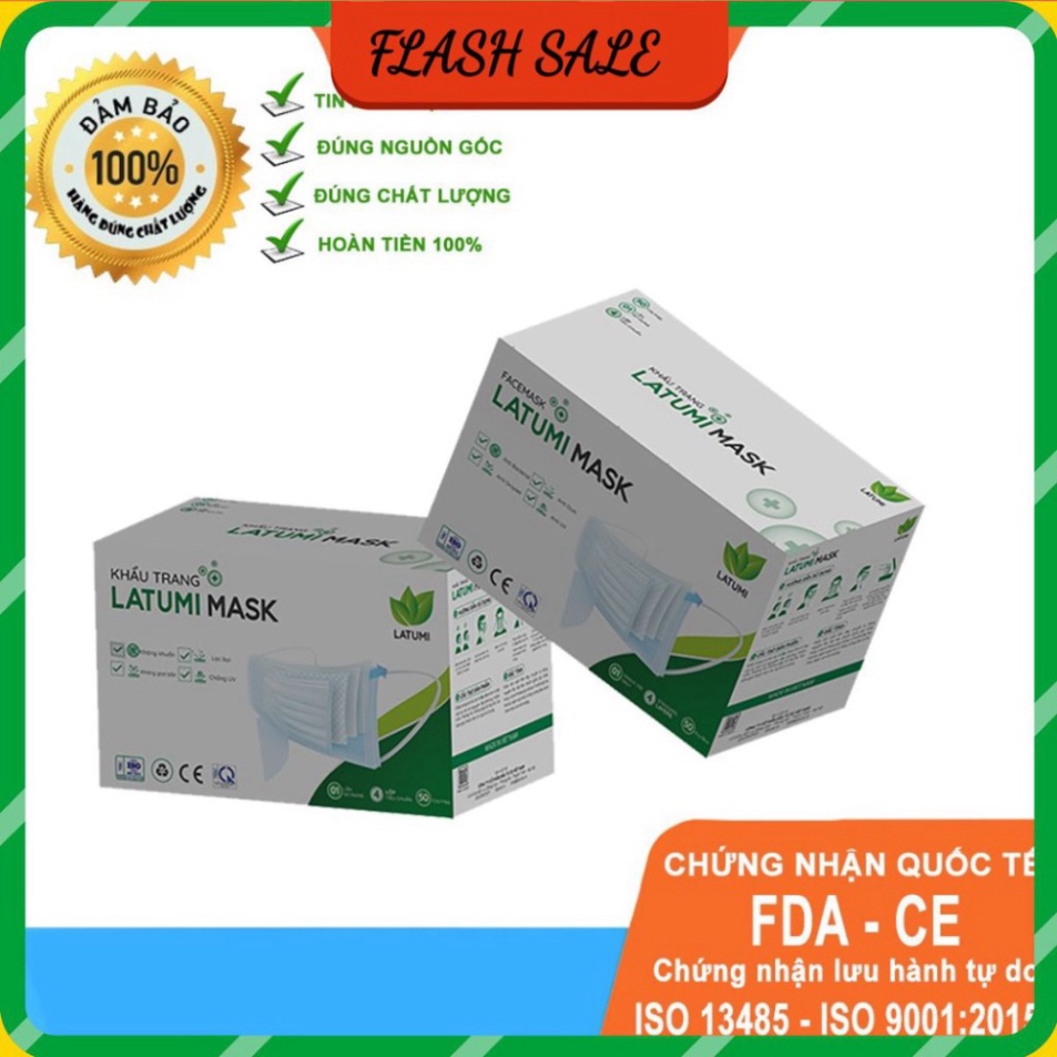 Khẩu Trang Y Tế 4 Lớp Lọc Khuẩn LATUMI 50 Cái / Hộp Chính Hãng Đạt Tiêu Chuẩn Quốc Tế Xuất Khẩu bongbong_store00 yun.sho
