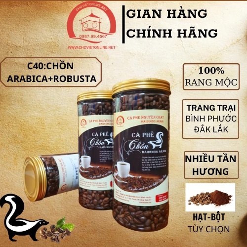 Cà phê Chồn nuôi trang trại Bình Phước Hai Duong Arabi loại E_MSP:C40, 500GR