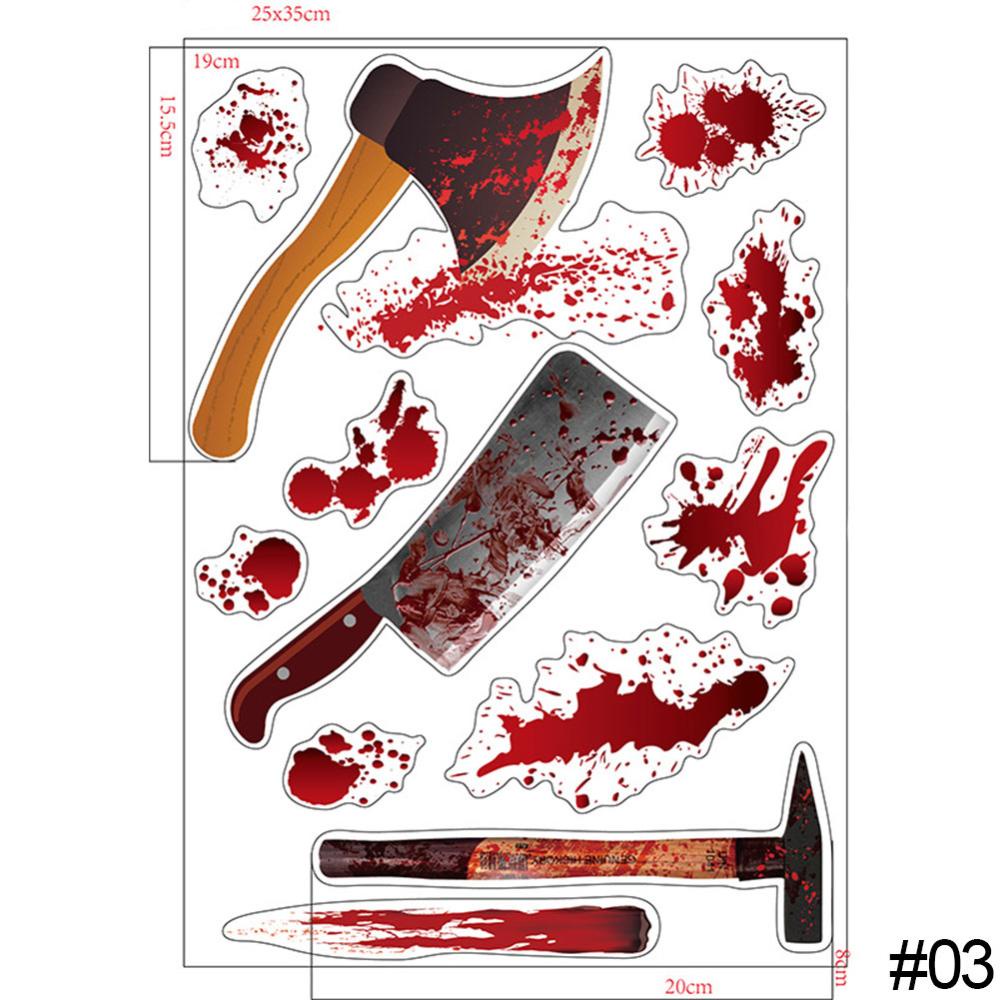 Sticker Dán Tường Họa Tiết Bàn Tay Máu Trang Trí Halloween H9O2