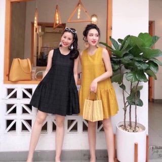Váy babydoll nhún eo cách điệu