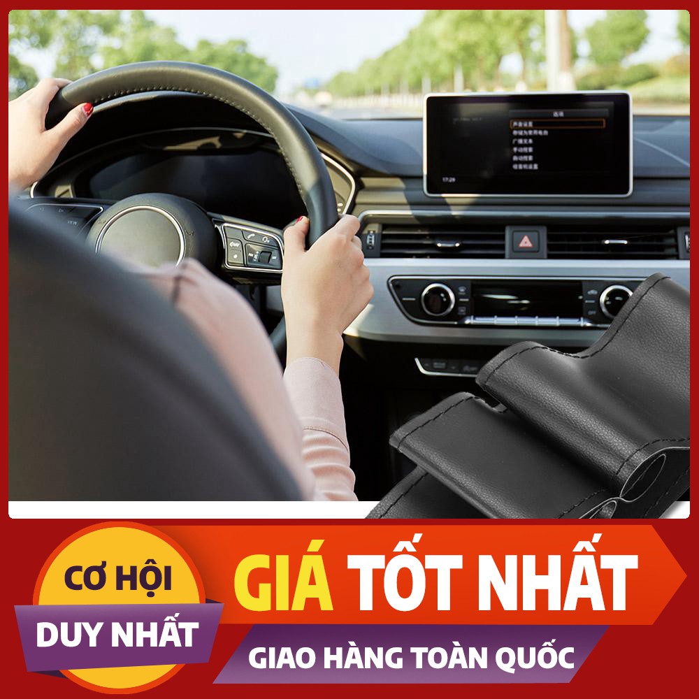 Bọc vô lăng khâu tay cho ô tô bằng da cao cấp