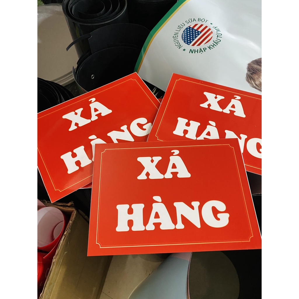 BIỂN SALE, BIỂN XẢ HÀNG, HÀNG MỚI VỀ kích thước A4, in 2 mặt sắc nét