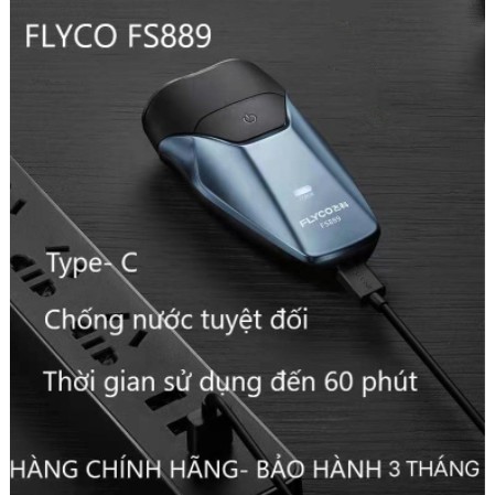 Máy Cạo Râu Nam Flyco FS889 Lưỡi Dao 2 Đầu, Bảo Hành 36 Tháng