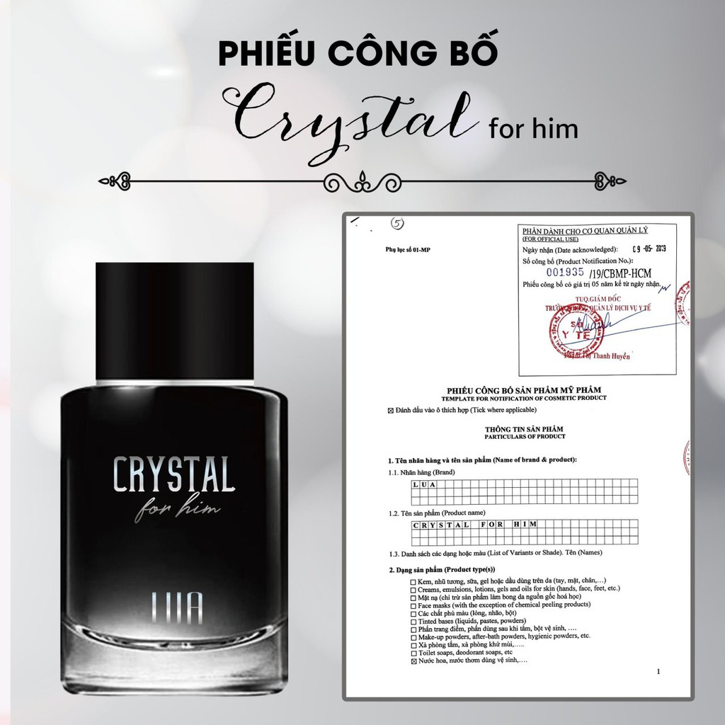 Nước Hoa Lua Crystal For Him - Nam (60ml)