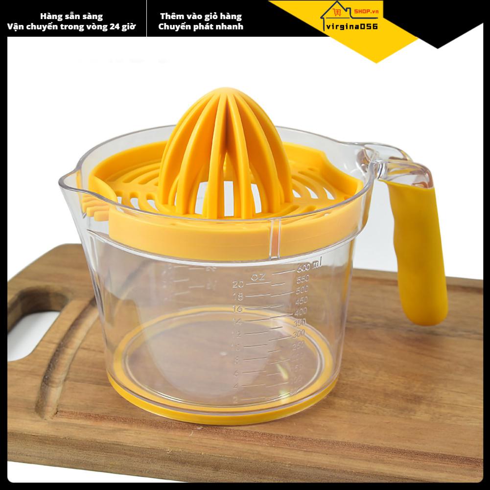 Bình Vắt Nước Cam Bằng Thép Không Gỉ Trong Suốt 600ml Kèm Vạch Chia Trứng Tiện Dụng