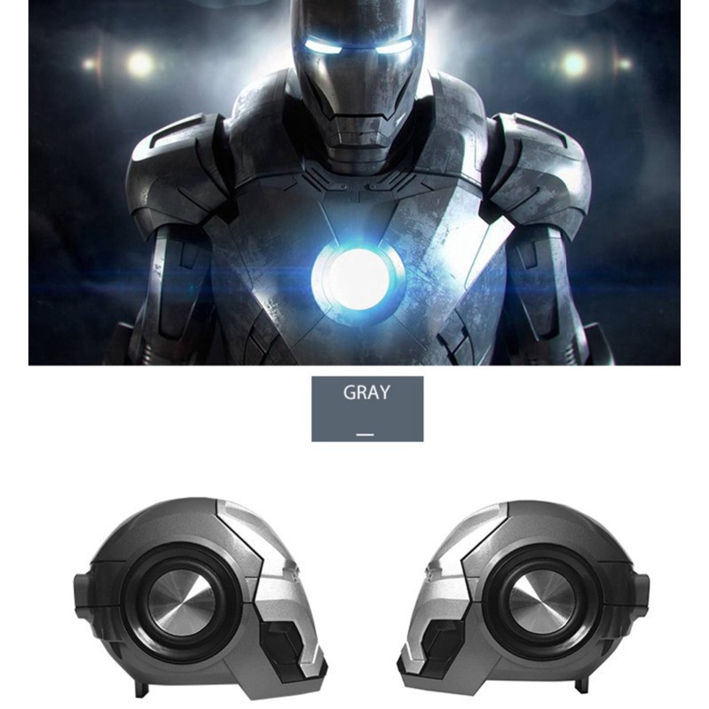 Loa Bluetooth Hình Nhân Vật Bumblebee / Iron Man Có Đèn Led
