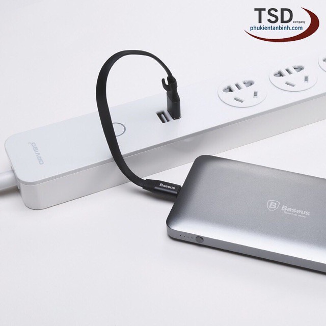 Cáp 23cm Chân Cắm Dùng Chung Lightning Và Micro Chính Hãng Baseus