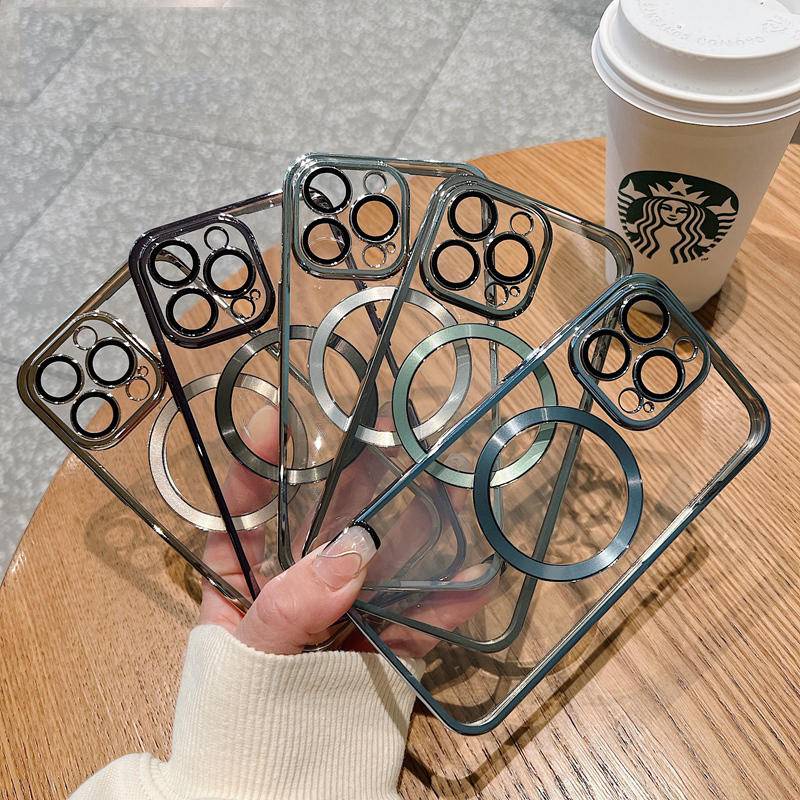 Lens full protector film protective Magnetic clear electroplated case For iPhone X XS Max XR 7 8 Plus SE 2020 2022 SE3 Wireless Charger cover