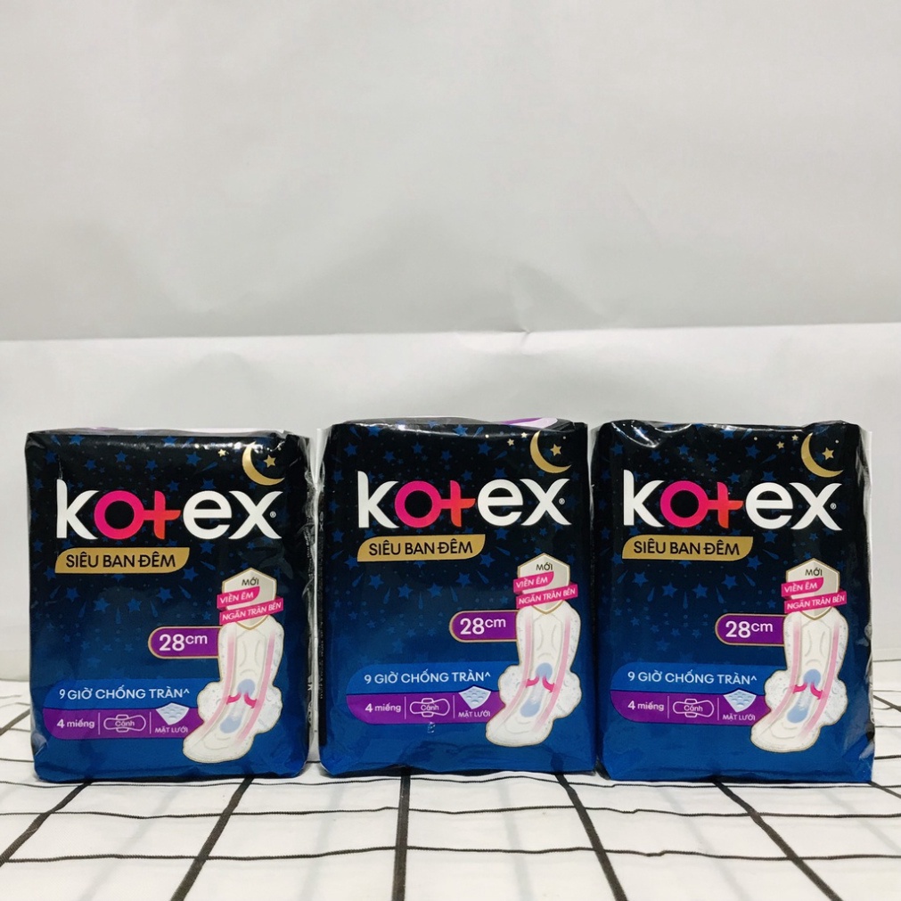 Băng Vệ Sinh Kotex Siêu Ban Đêm Có Cánh 28cm