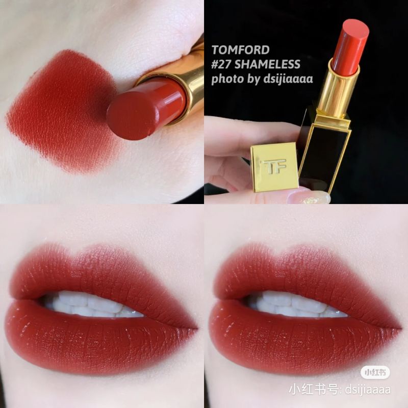 Son TF matte satin 27 Shameless màu đỏ gạch