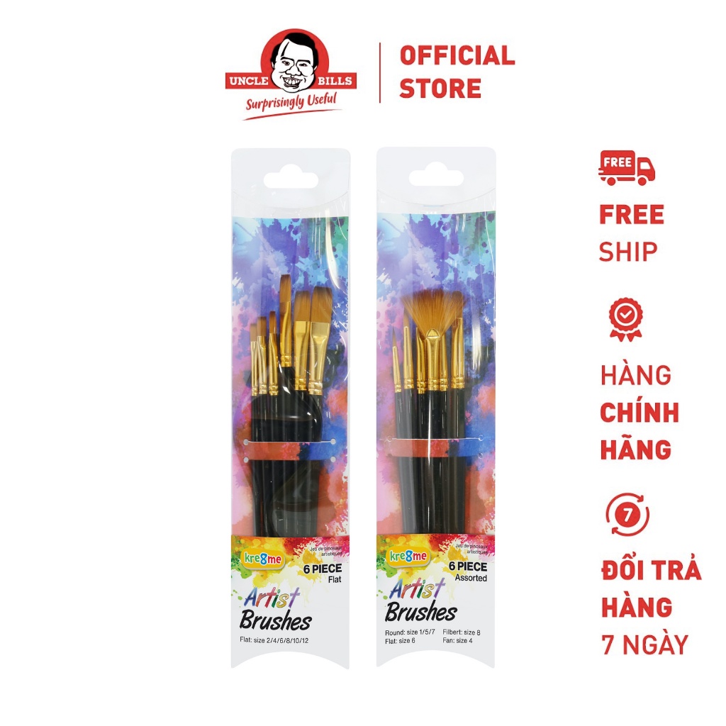 Bộ Cọ Vẽ Họa Sĩ 6 Cây Uncle Bills QA0532