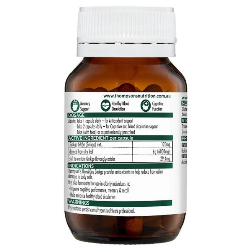 Bổ Não Hàm Lượng Cao Thompson's One A Day Ginkgo 6000mg Cho Người Lớn 60 viên của úc