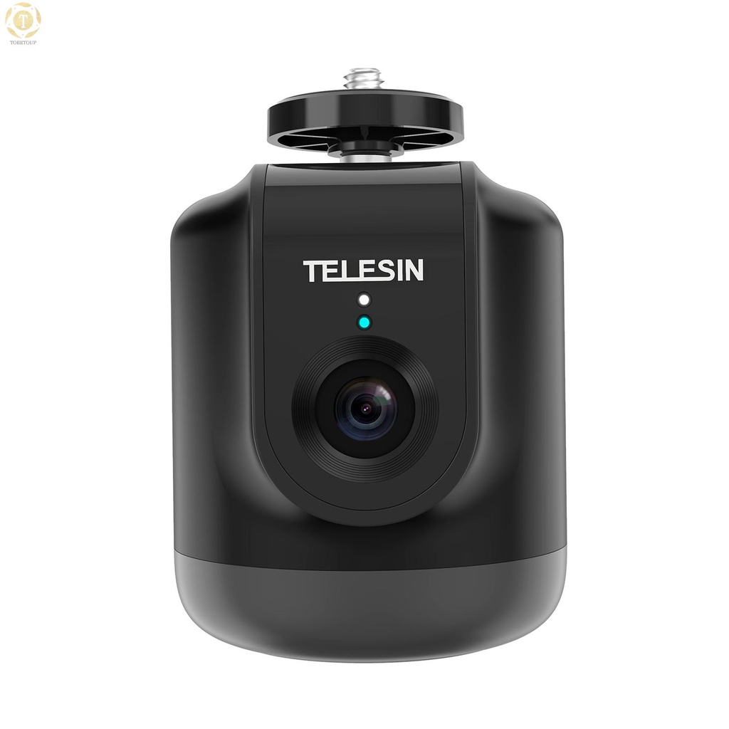 Shipped within 12 hours】 TELESIN TE-GPYT-001 Smart Selfie Gimbal Auto Tracking Pan Tilt 360°Rotation Built-in HD Camera Rechargeable Battery with Remote Control for Vlog   Selfie Video Recording Live Streaming Selfie Holder [TO]