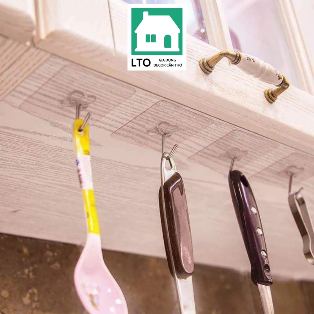 Móc Dán Tường Siêu Dính Trong Suốt Chịu Lực Tốt Treo Tường Chắc Chắn 6x6 cm