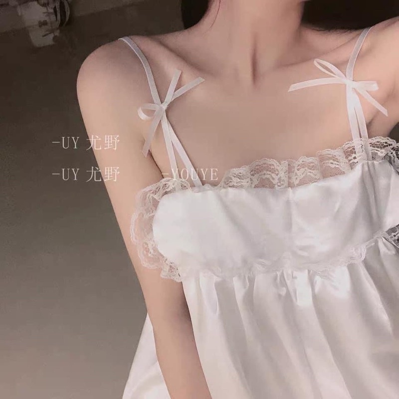 Bộ ngủ hai dây viền ren sexy quyến rũ Lolita - Liyeclothes