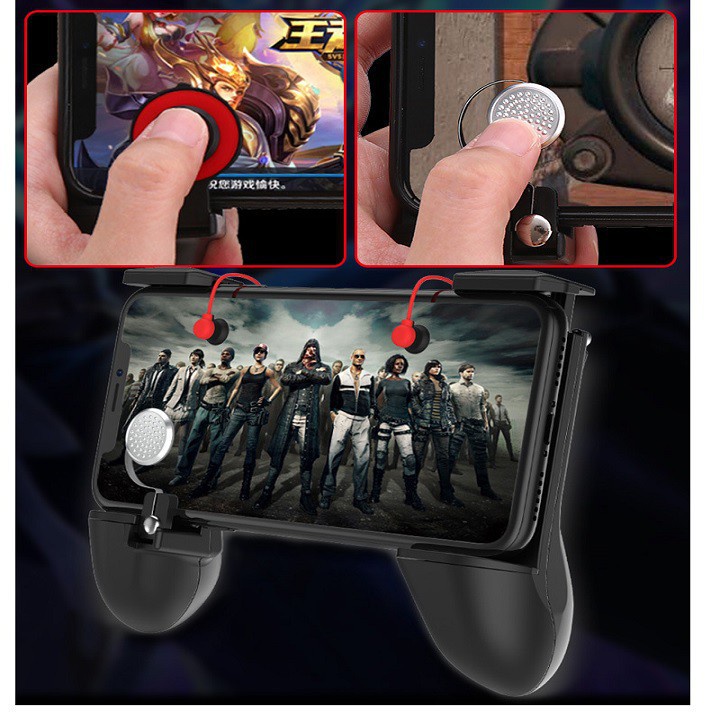 Tay cầm hỗ trợ game 3 trong 1 dòng MV có 2 nút Joystick di chuyển và cặp nút bắn PUBG chuyên dụng cho điện thoại -dc3153