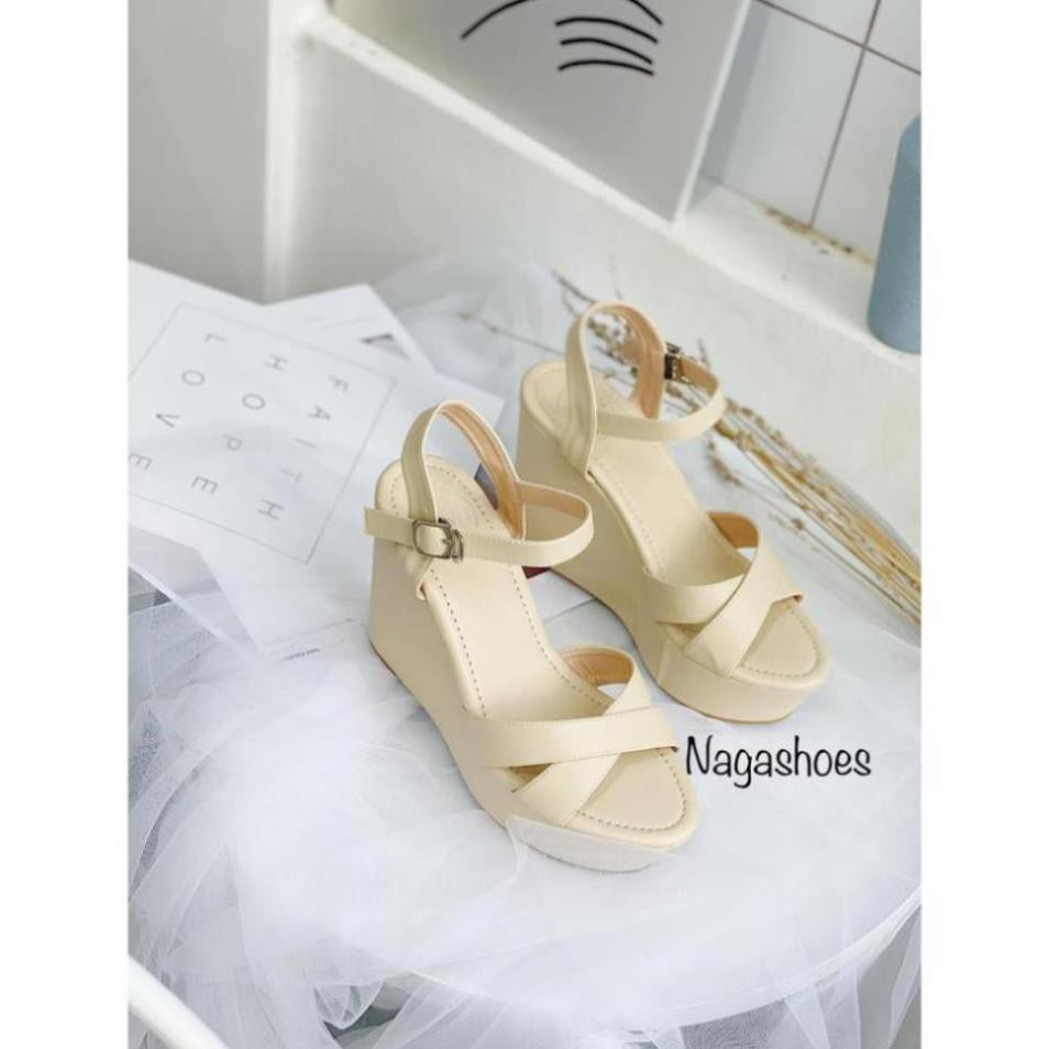 GIÀY SANDAL NAGASHOES NAS174 ĐẾ XUỒNG QUAI CHÉO CAO 12P -cwj24 : 🌸 . ) '
