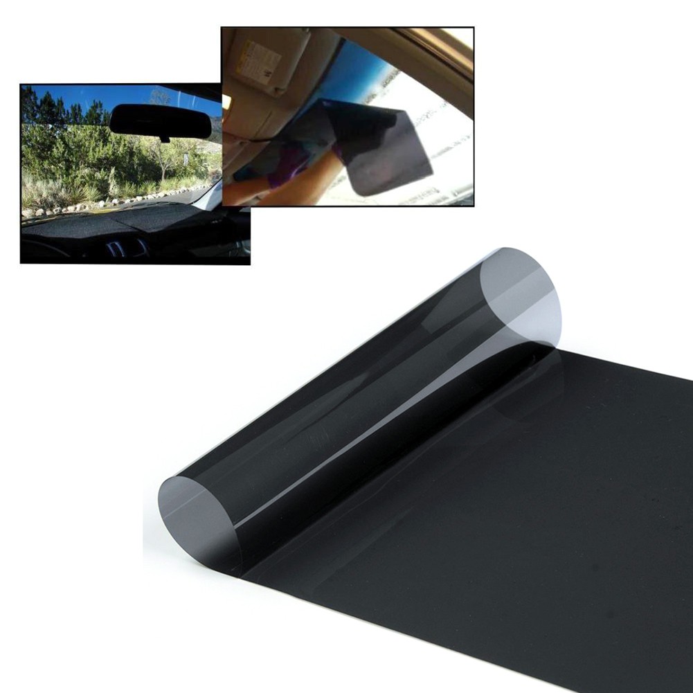Phim màu đen trong suốt dán kính chắn gió xe hơi sử dụng năng lượng mặt trời chống nắng/tia uv 20cm X 150cm