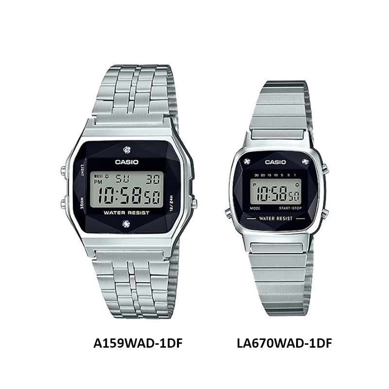 HOT Đồng Hồ Nữ Casio LA670WAD-1DF Điện Tử - Dây Đeo Kim Loại - Mặt Vuông Đính Đá Kim Cương chính hãng