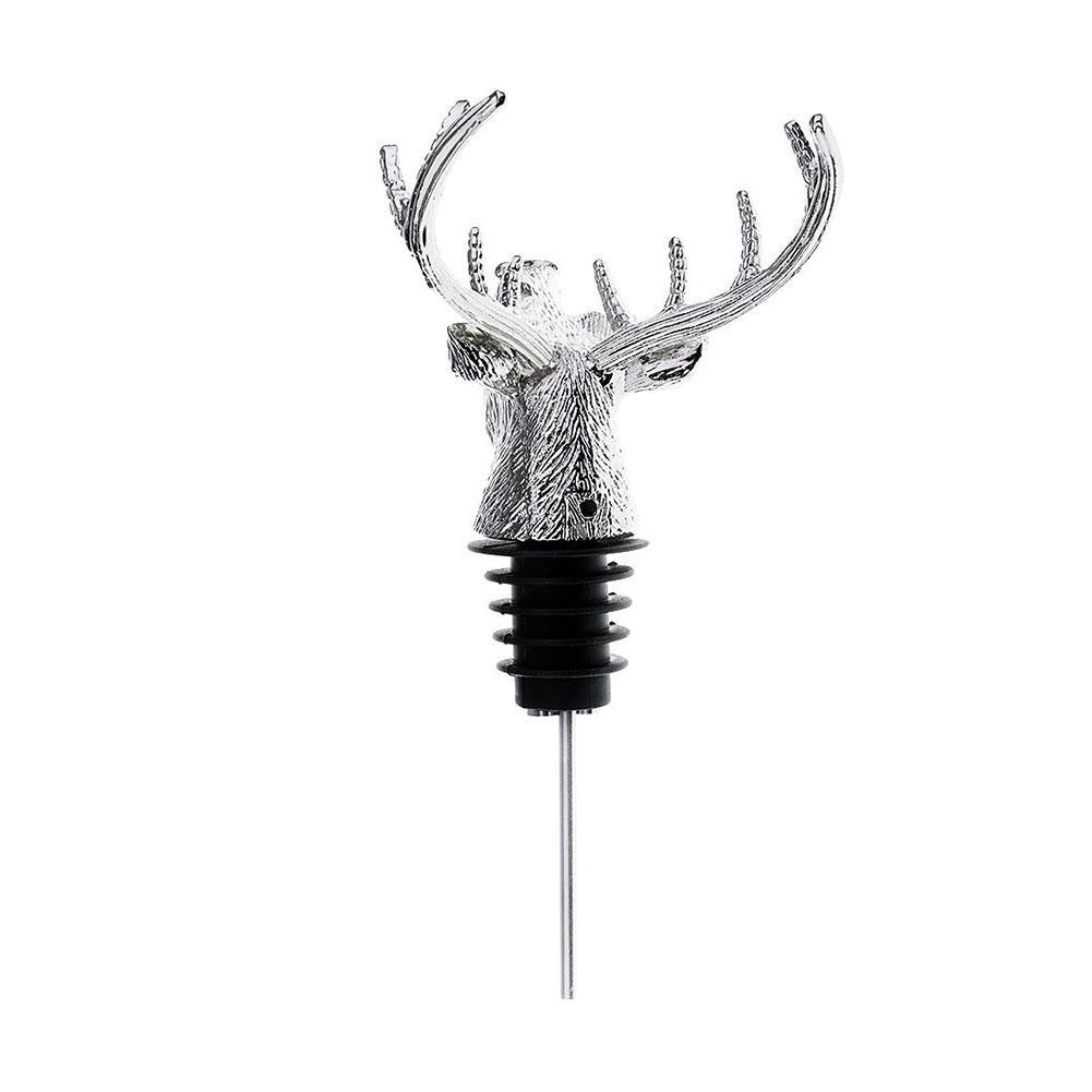 Vòi rót rượu vang kiêm nút chặn bằng thép không gỉ thiết kế hình đầu hươu sáng tạo