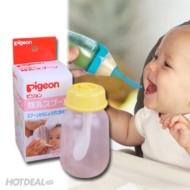 Bình thìa ăn dặm bón cháo đút bột uống sữa PIGEON 120ml