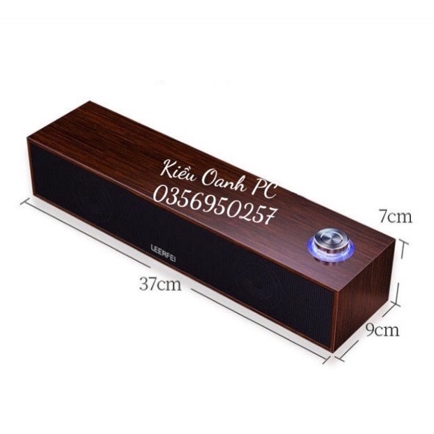 Loa gỗ máy tính 2.0 để bàn Leerfei E-350T, E-1001 E-350M Brown Sound Bar HD nhỏ gọn - Loa gỗ dài Nghe Bass Siêu Hay