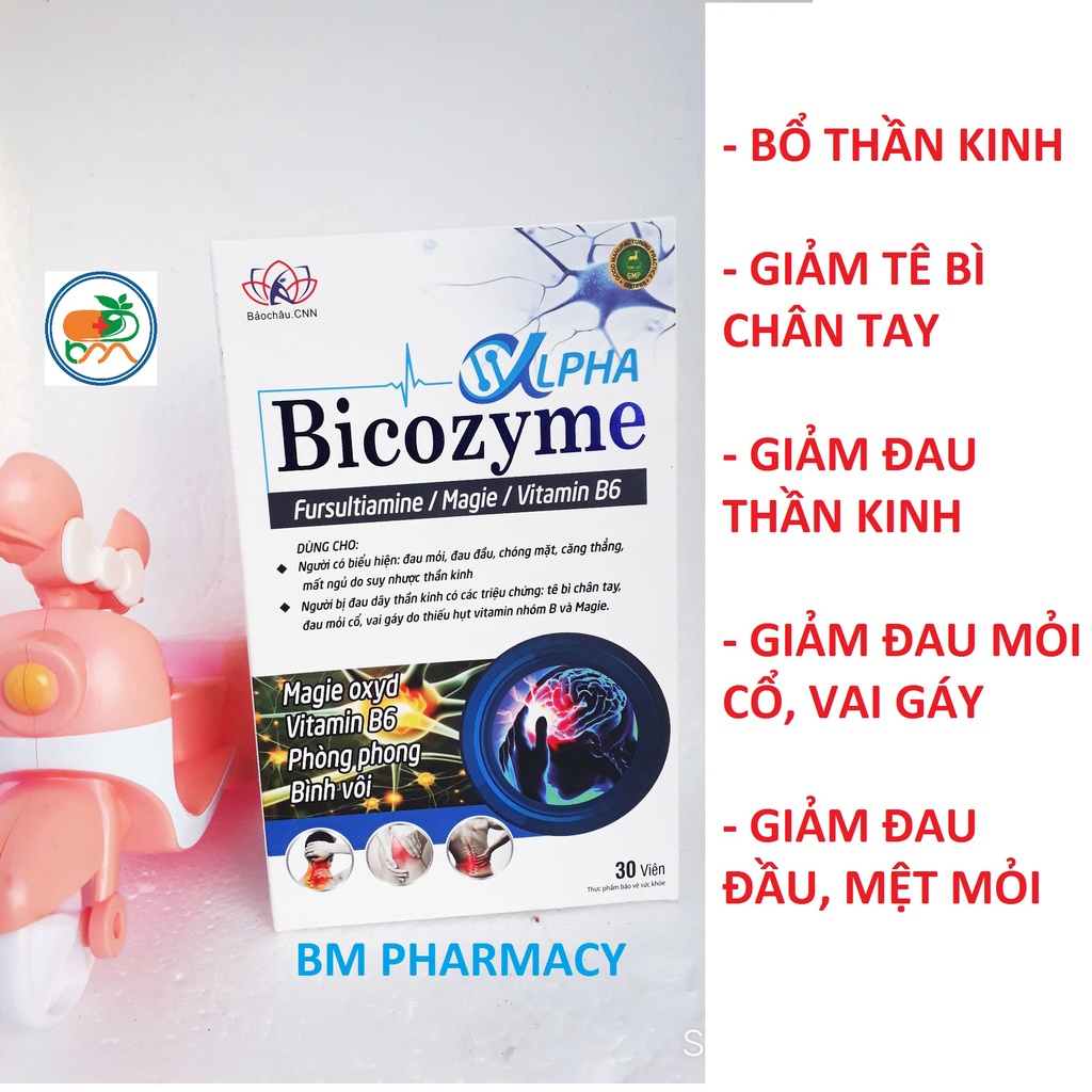 Viên bổ thần kinh BICOZYME, giảm suy nhược thần kinh, giảm tê bì chân tay, đau mỏi vai gáy; giảm đau đầu, căng thẳng
