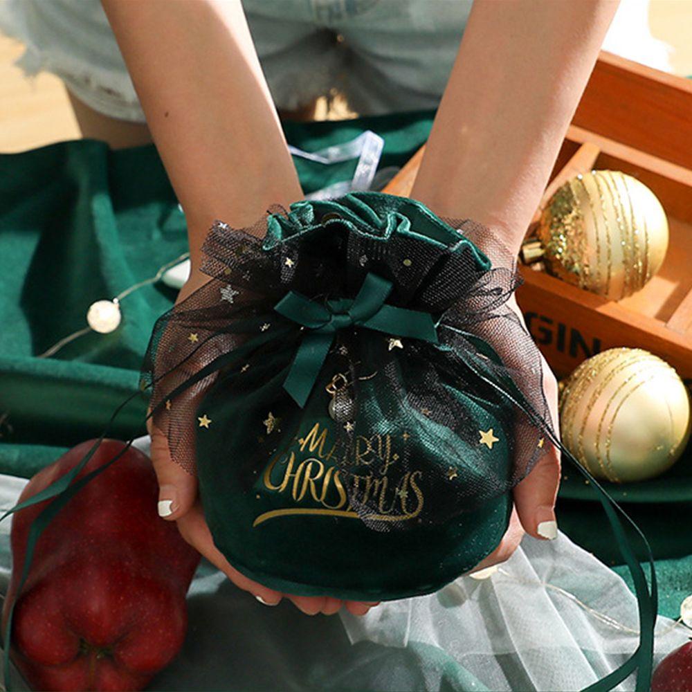 CHOOKEY Túi Nhung Đựng Quà Giáng Sinh Xinh Xắn