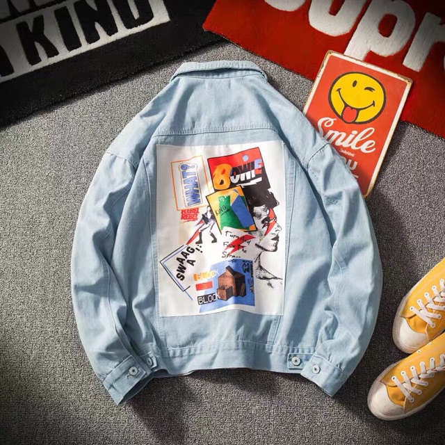Áo khoác jean đắp vải form unisex (có ảnh thật) - LC